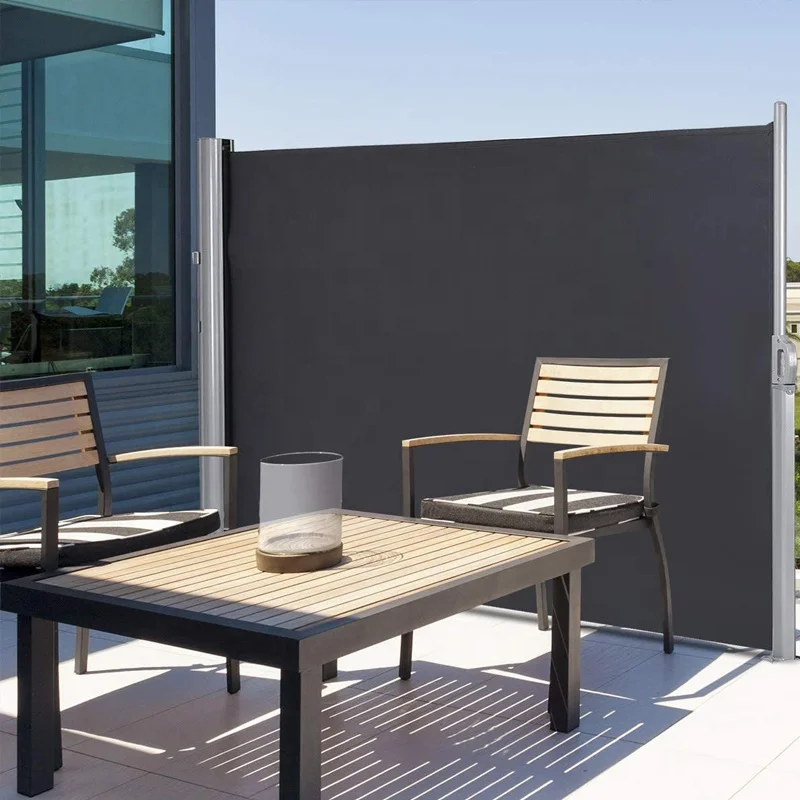 Retractable Side Awning Privacy Screen Outdoor Retractable Privacy Fence for Courtyard Terraces Pools