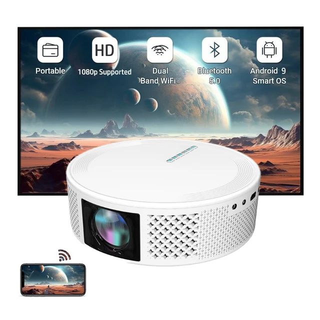 Tripsky Android 9.0 Projector with WiFi and Bluetooth Portable Outdoor Movie Projector Smart Home proyector android wifi