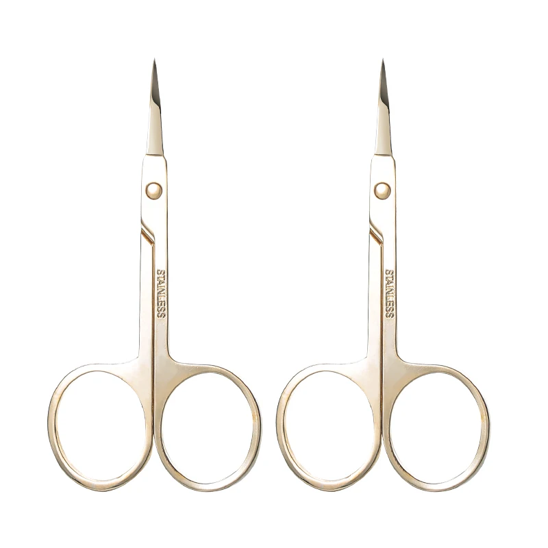 Buy Oem Cosmetic Eyebrow Scissors Trimmer Stainless Steel Gold Curved  Makeup Eye Beauty Scissors from Guangzhou Shangye Cosmetic Tools Co., Ltd.,  China