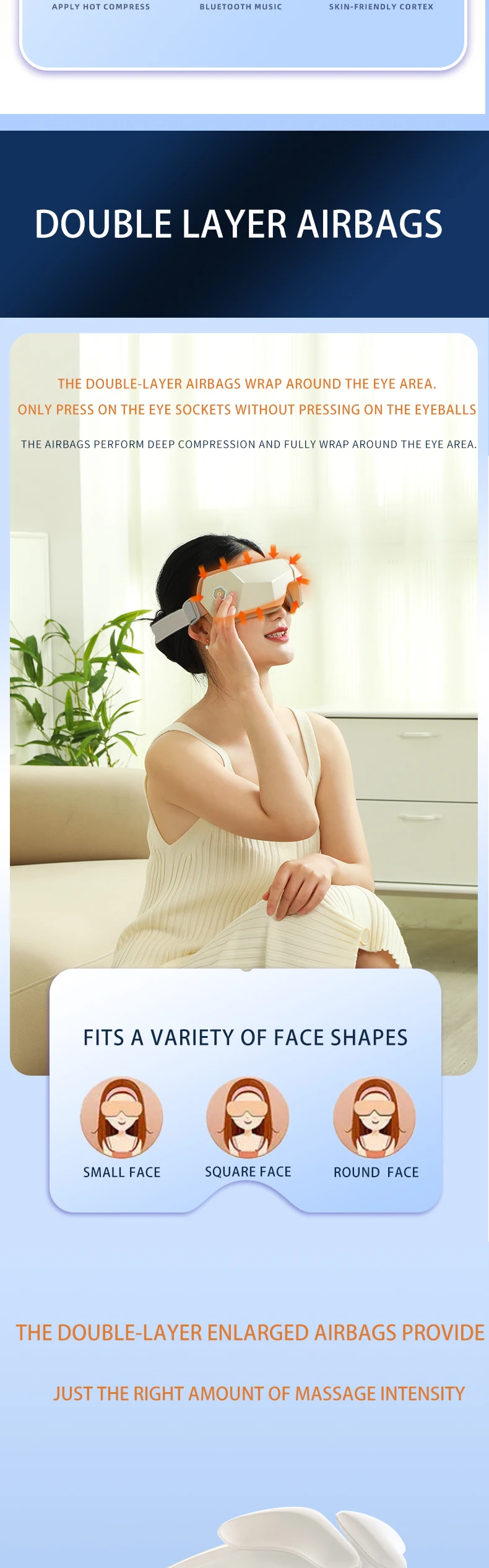 2025 New Product Smart Vibration Massage Relaxing Eye Care Device Hot Compress Eye Massager With Air Pressure
