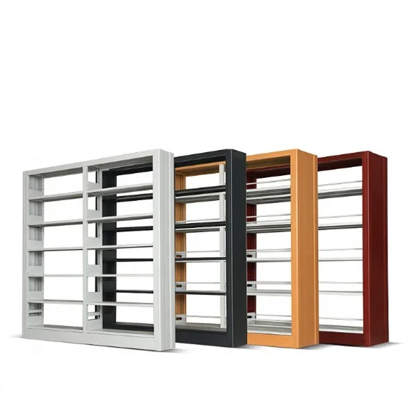 Modern Steel School Library Double Sided Storage Bookshelf Kd Structure