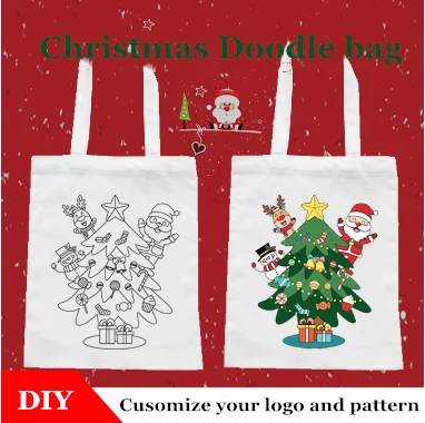 Christmas Handmade Custom Cartoon Eco Canvas Bag Children′ S Hand