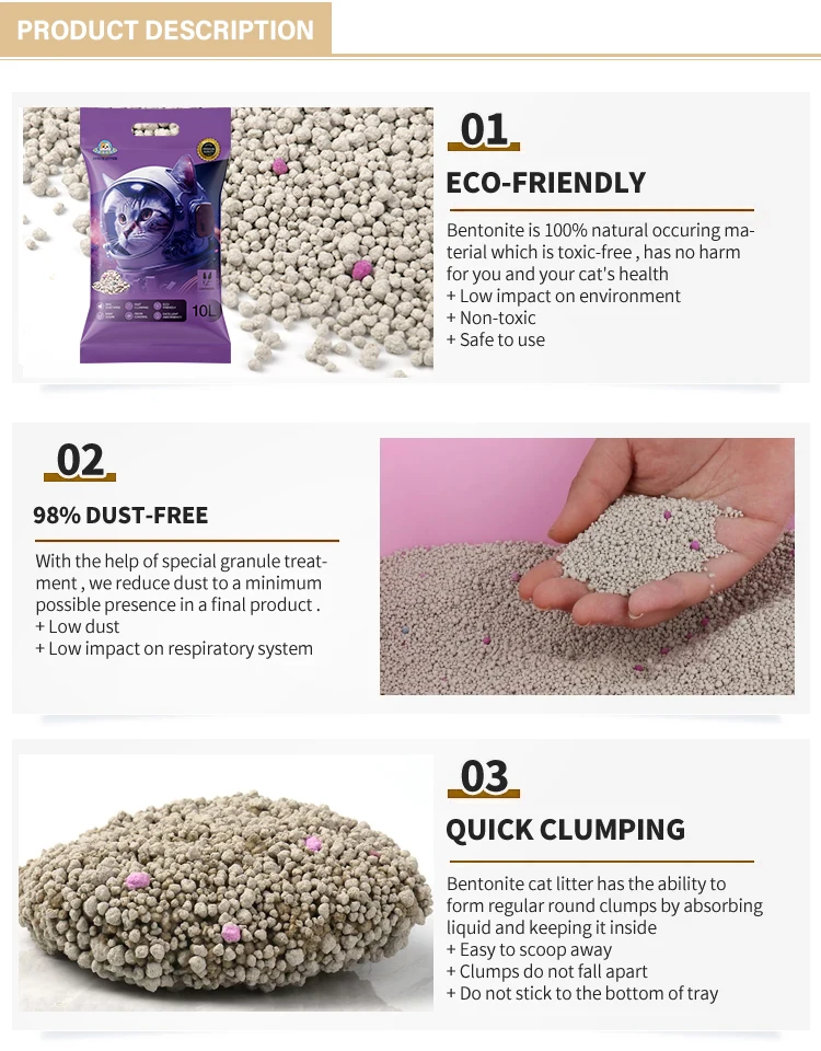 Wholesale Bulk 10kg 20kg Ball Shaped Premium Organic Clay Cat Litter