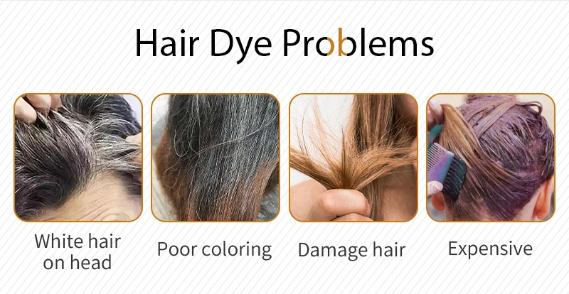 Oem Ginseng Hair Color Shampoo With Turmeric Oil Organic Semi Permanent Hair Dye Conditioner Black Hair Color Cream