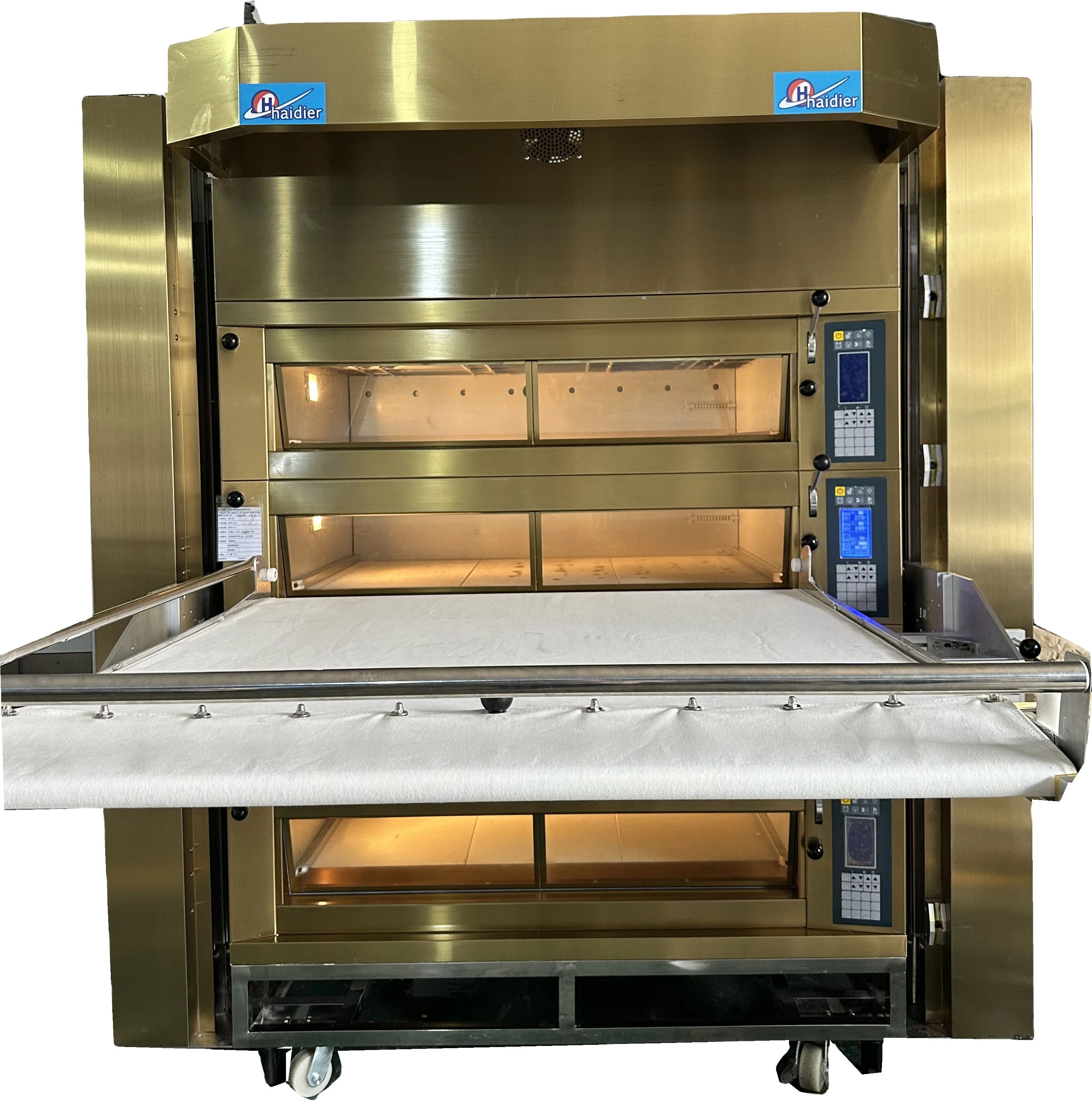 Bread Dough Canvas Roller Hand Manual Loading Automatic Baker Tray Rack Push Pull Tool Deck Oven Loader with for Bakery Supplier