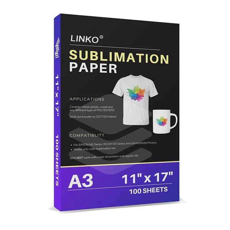 High Quality A3 / A4 Sublimation Heat Transfer Paper Laser Transfer  Sublimation Paper