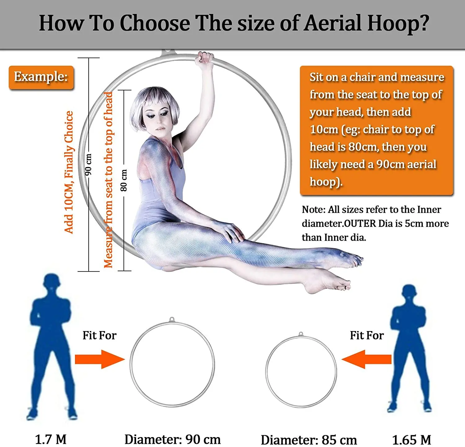 Bilink Single Point 80 85 90 95cm Stainless Steel Dance Hoop Aerial Lyra Hoop Kit Buy Lyra