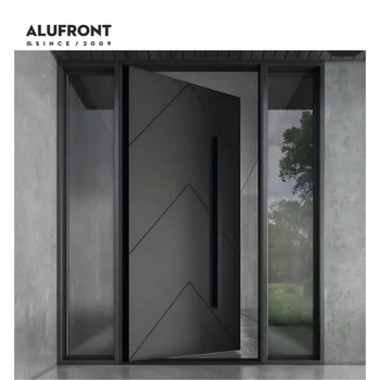 ALUFRONT Modern Custom Aluminum Entrance  Pivot Doors for Home Main Security Entry Aluminum Alloy Door for House