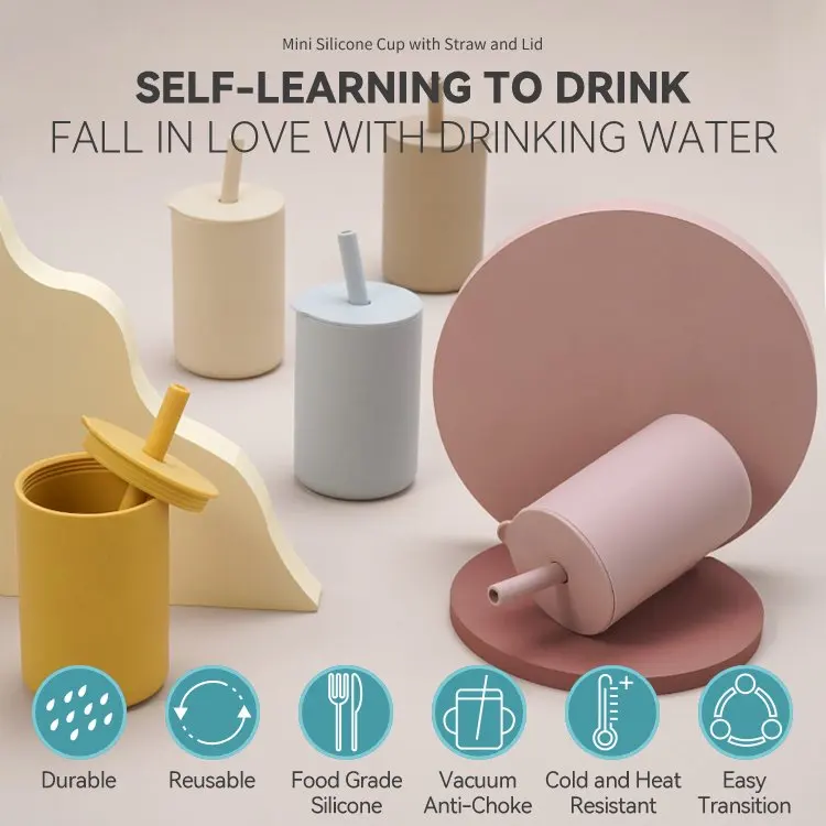 No Spill Unbreakable Water Cup Infant Silicone Sippy Cup Training Non