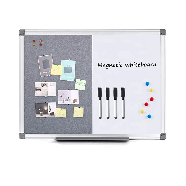 MAGNETIC WHITEBOARD MEMO NOTICE BOARD PLANNER WITH MARKER & MAGNETS FRAME 2 SIZE 