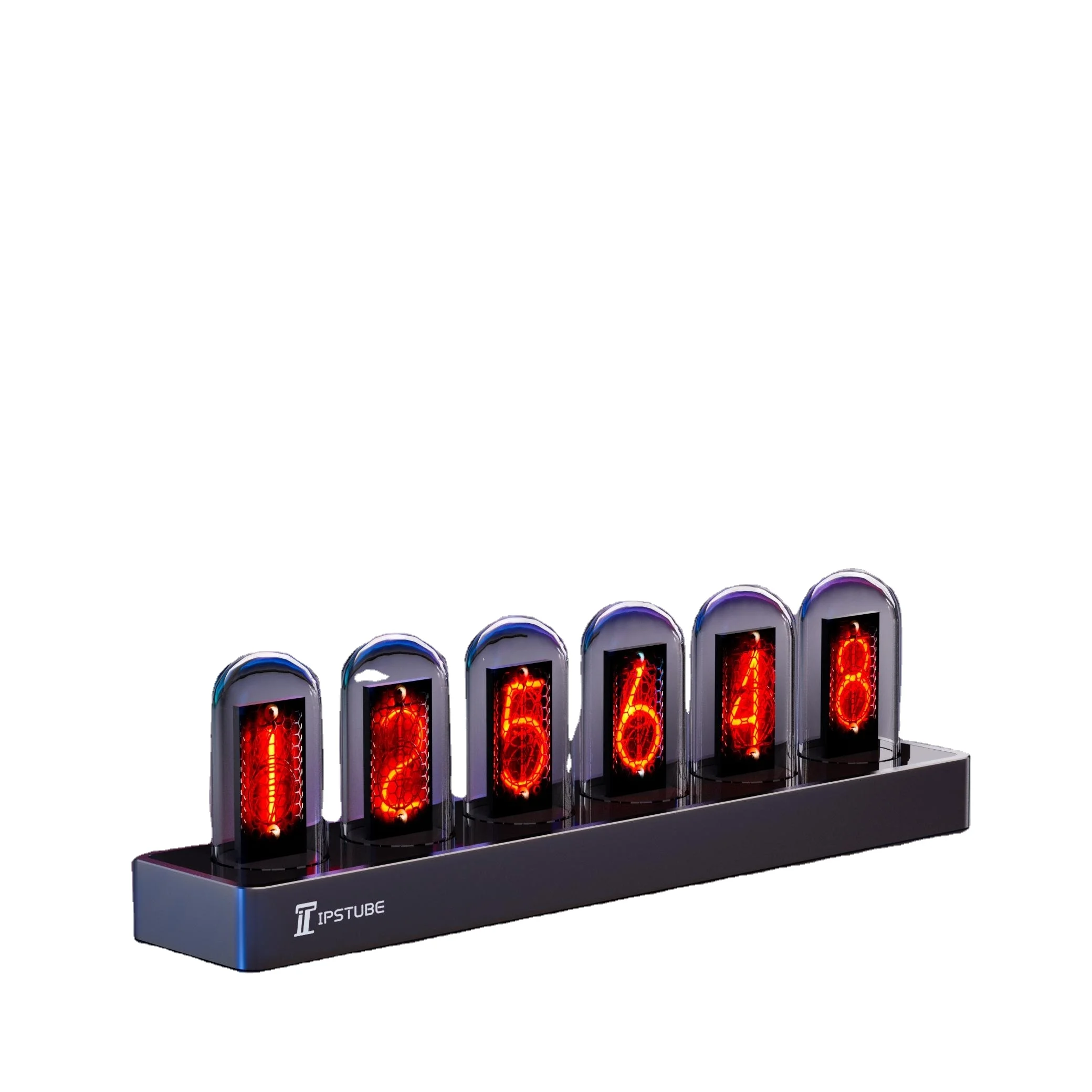 Metal Table Clocks APP Smart Nixie Tube Digital Wifi Clock with Colorful Lighting IPS Smart Night Light
