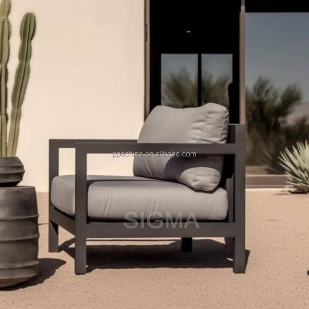 Простая мебель для сада и бассейна алюминиевая рама Плетеный современный уличный диван из ротанга