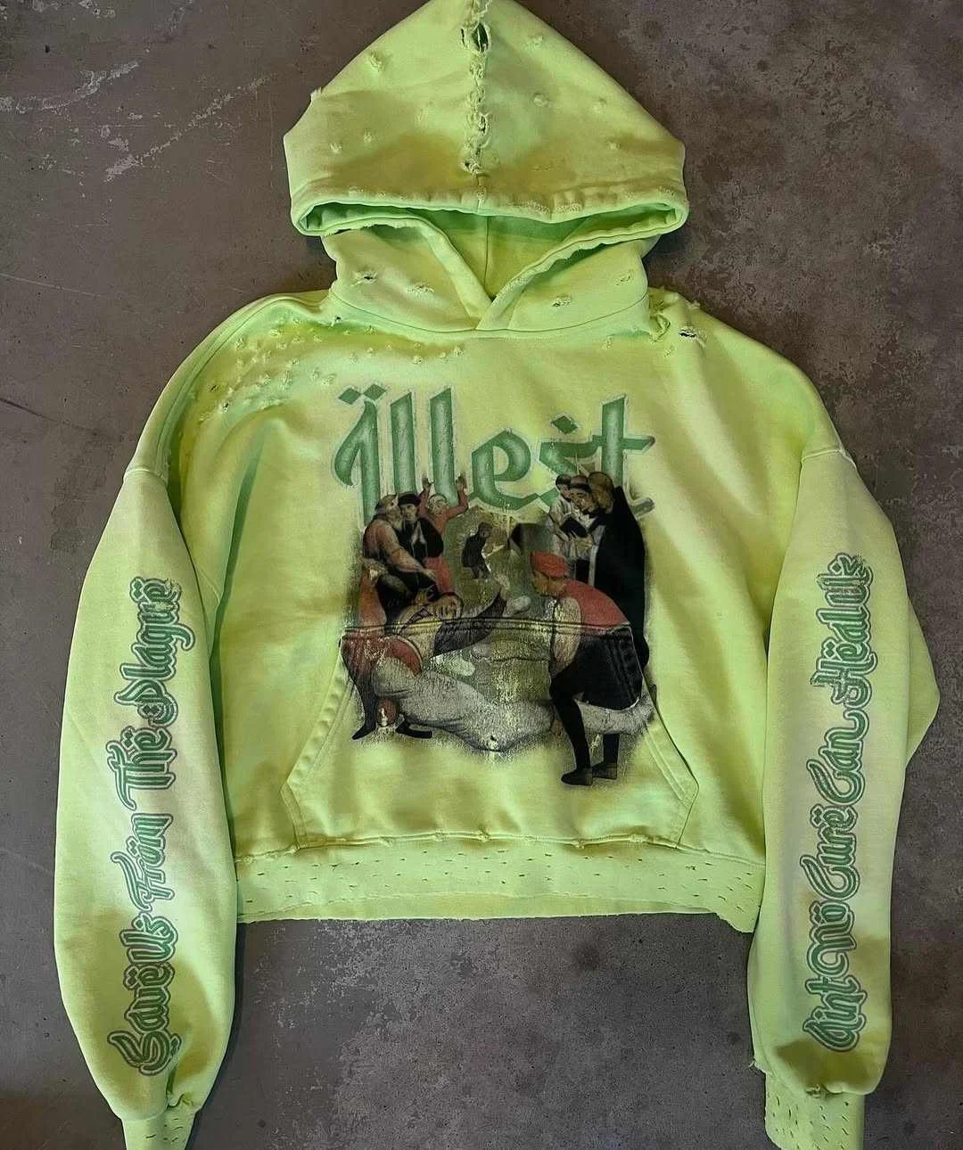 SALATI Manufacturers Direct Sales Luxury Men's Hoodie Custom Logo DTG Print Heavyweight Vintage Distressed Washed Hoodies