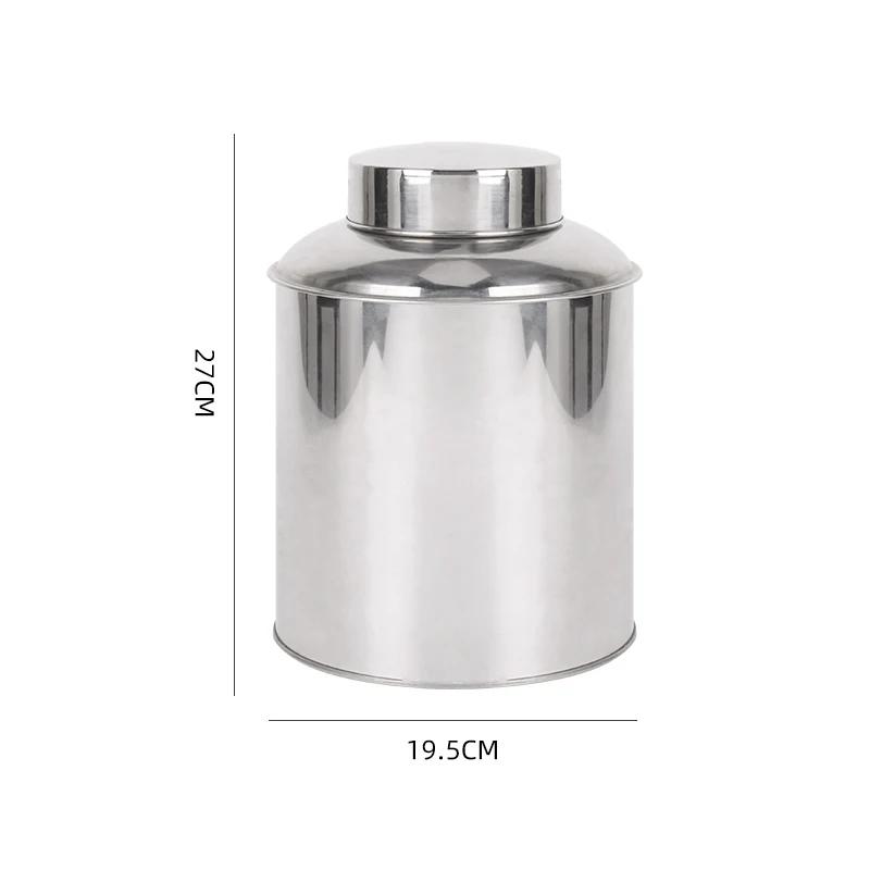 Hot Sale Tea Canister with Double Lid Sealing Large Sizes Tea Storage Can Stainless Steel Tea Container