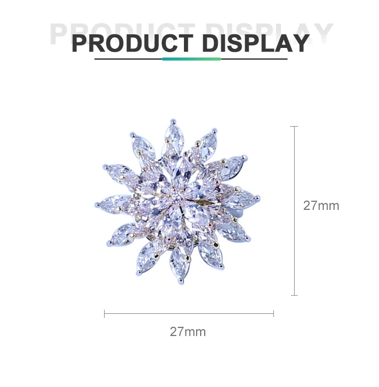 Crystal Flower Brooch Pins For Women | Alloy Rhinestone Brooch For Shawls, Dresses, Blazers - Elegant Gift - View #5