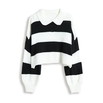 Women's knitwear striped intercolor winter source factory sweater women's clothing sweater wholesale