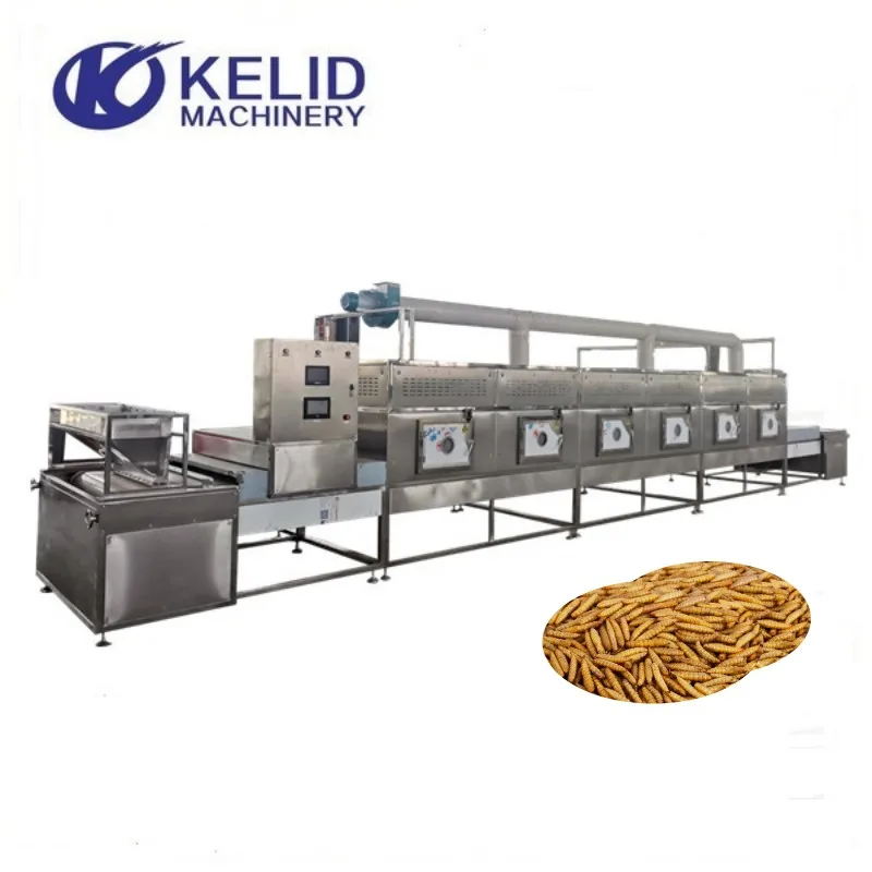 Tunnel Type Microwave Insect BSFL Mealworm Drying Machine Microwave Oven