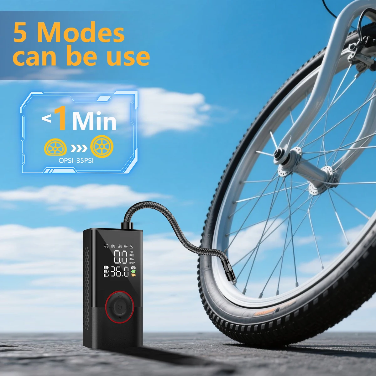 Factory Price 150Psi Portable Wireless Mini Electric Tyre Inflator Pump High Inflator Digital Display ABS Direct Manufacturer - view 6