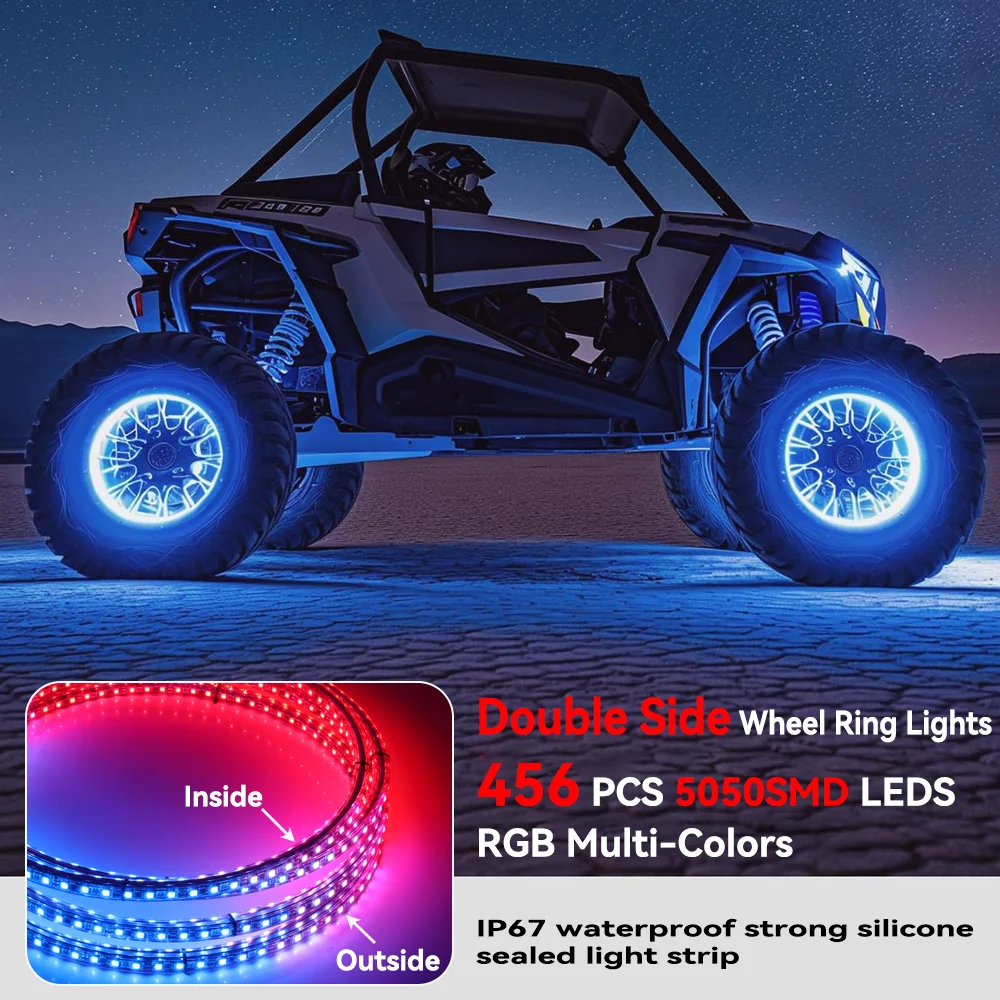 12inch Dream Chasing Wheel Ring Light Double Row LED Wheel Light