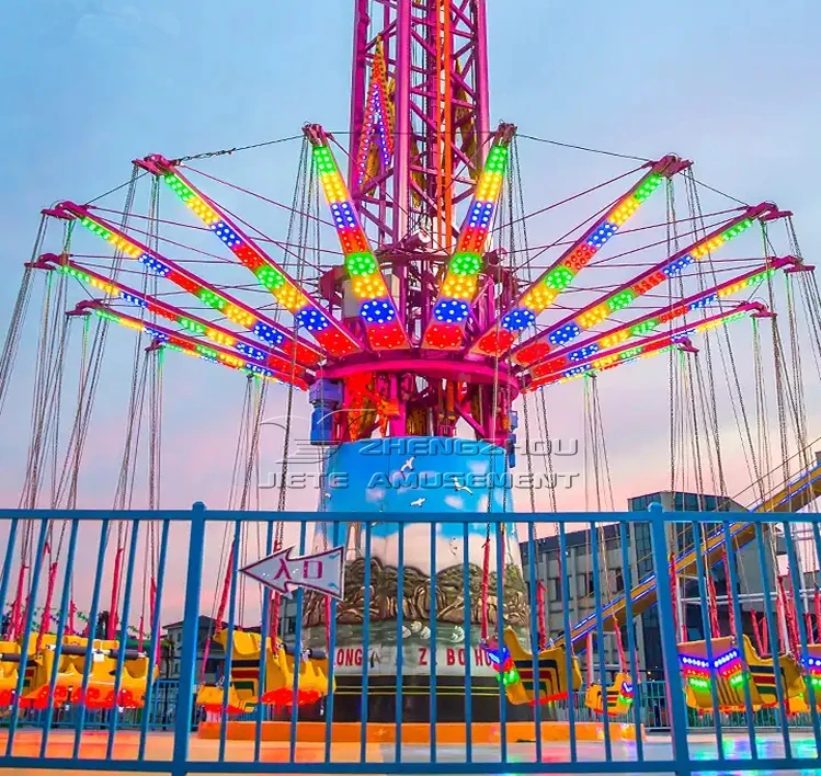 Thrilling Funny Amusement Park Rides Outdoor for Adult Flying Drop Tower Attraction for sale