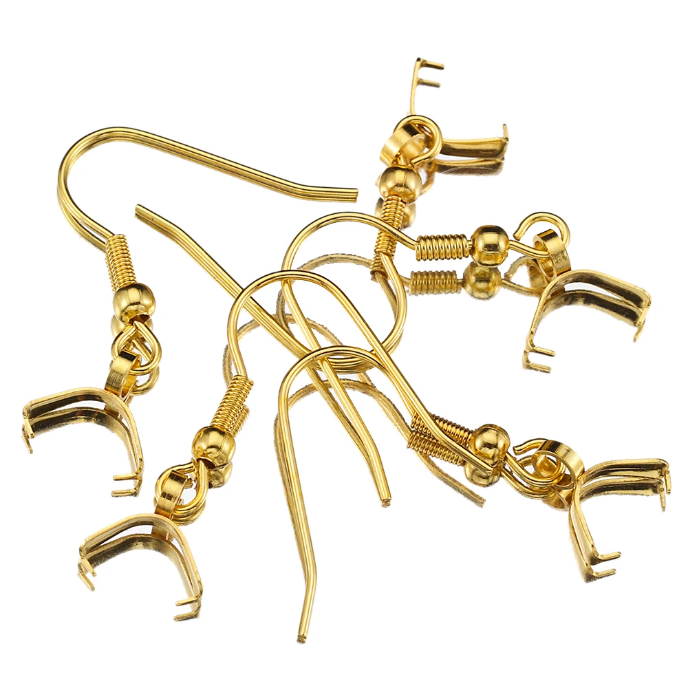 Stainless Steel Earring Hooks With Pinch Bails Clasp For Diy Earring