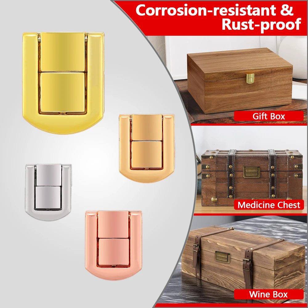 Jewelry Box Wooden Hardware Accessories with Zinc Alloy Hinge Lock Die Casting Word-Free Lock