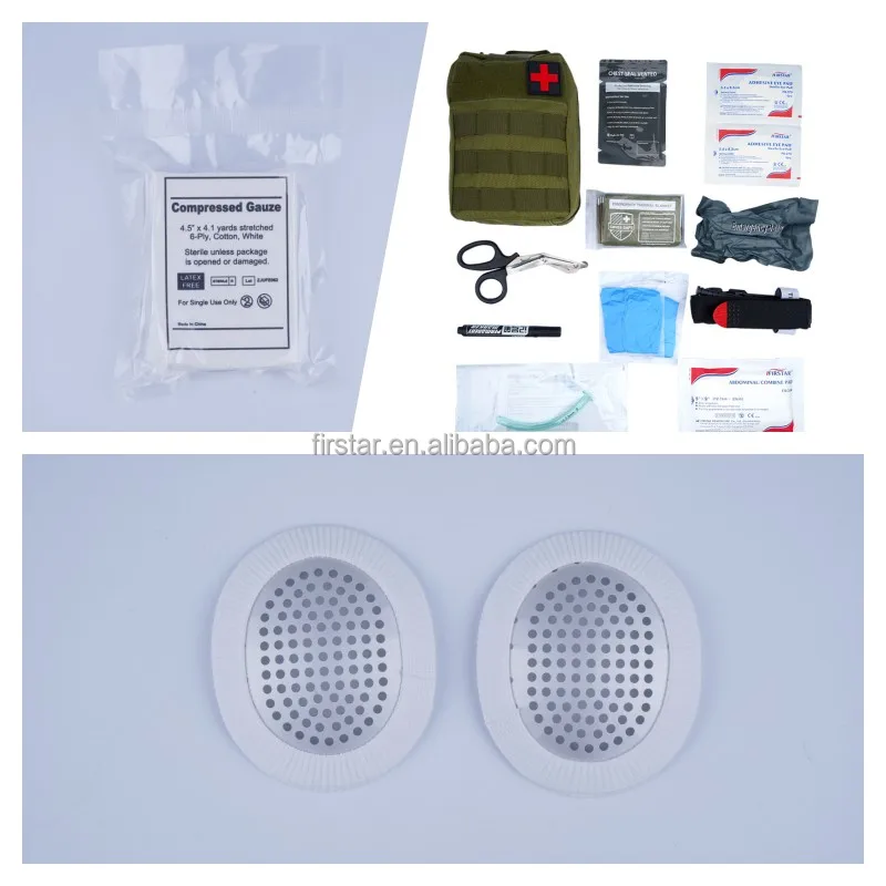 Vent Chest Seal Occlusive Adhesive Wound Dressing 4vented Channels For Treatment Of