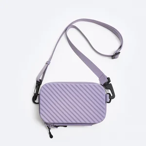 Custom Mauve Fashion Rubber Men's Rigid Box Crossbody Purse Shoulder Sling Side Bag for Men