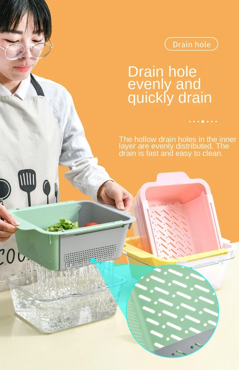 Multi-functional Retractable Drain Basket For Kitchen Sink