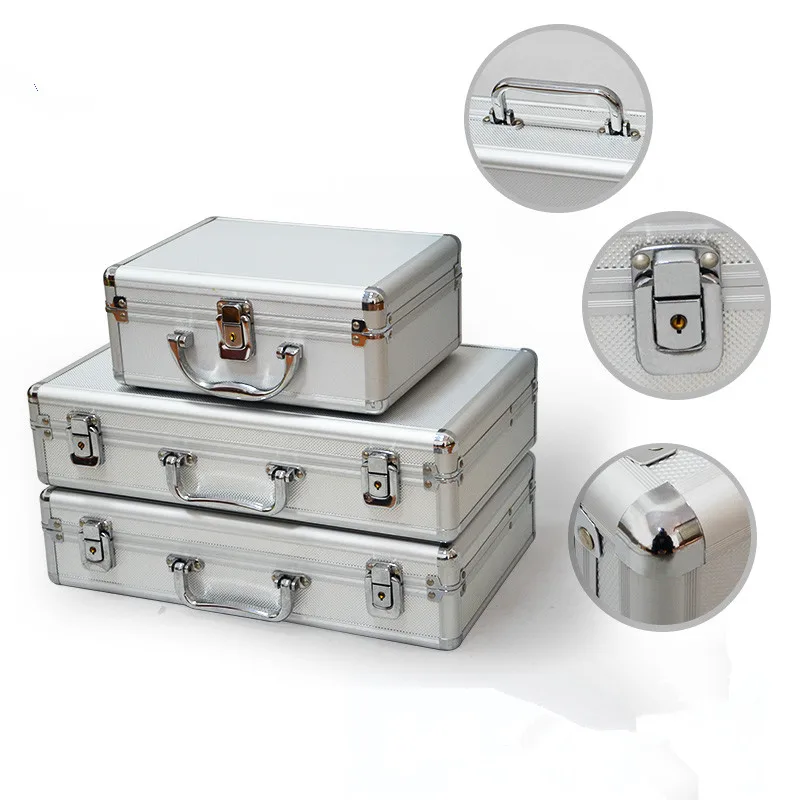 Silver Aluminum mens briefcase Metal Aluminum Hard case