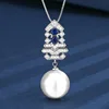Blue White Pearl Pendant with chain