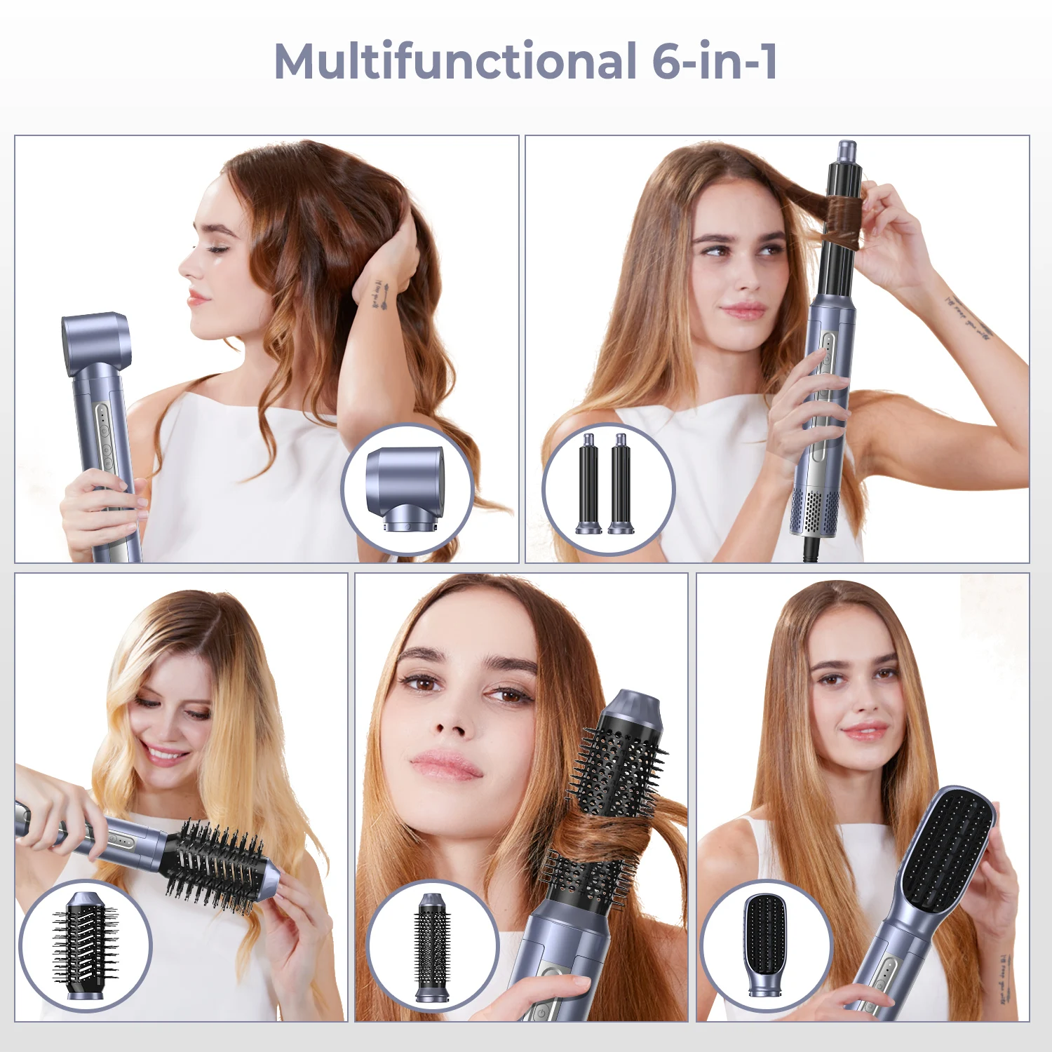 6-in-1 Portable Hair Styler High-Speed, Ionic, Versatile
