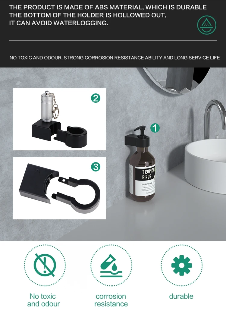 Custom Wholesale Free Standing Double Hole Bathroom Shampoo Bottle Shower Holder Hotel Liquid