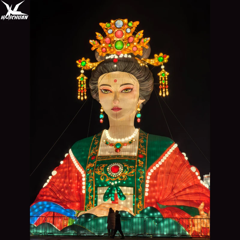 Tradisyonal na Lantern ng Pista, Malaking Lantern na may Chinese Character, Dekorasyon para sa Paliparan ng Lantern, May LED Light para sa Pista ng Bagong Taon