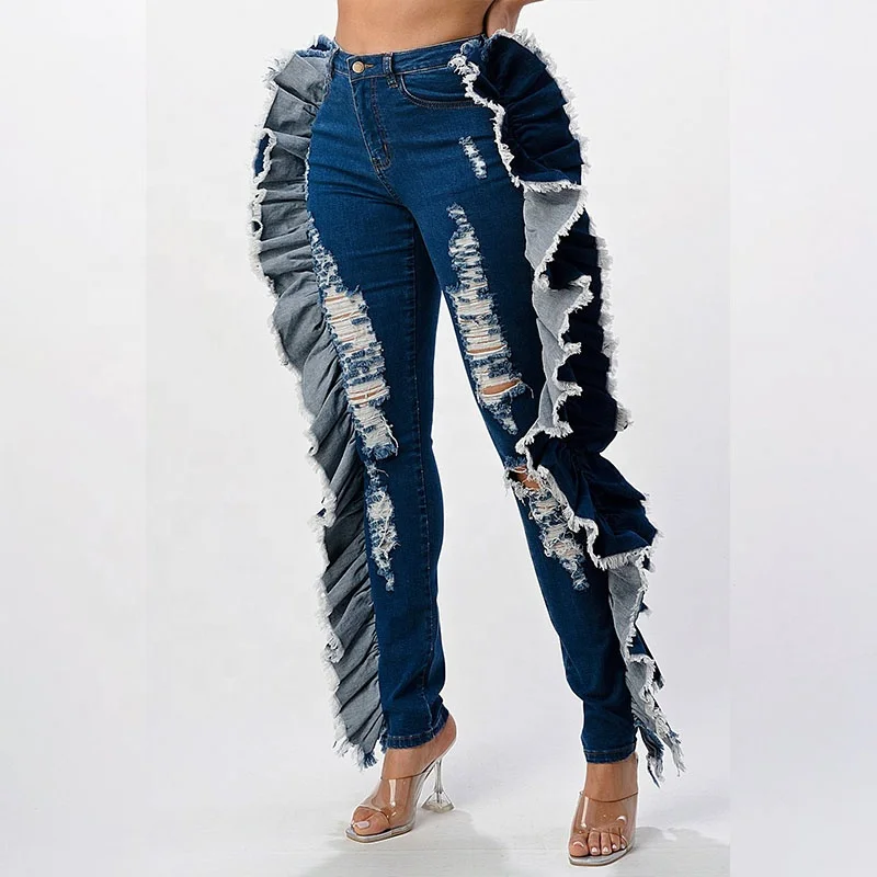 Jeans Fashion Nova Jeans With Fringe On Side Ladies Jeans Side