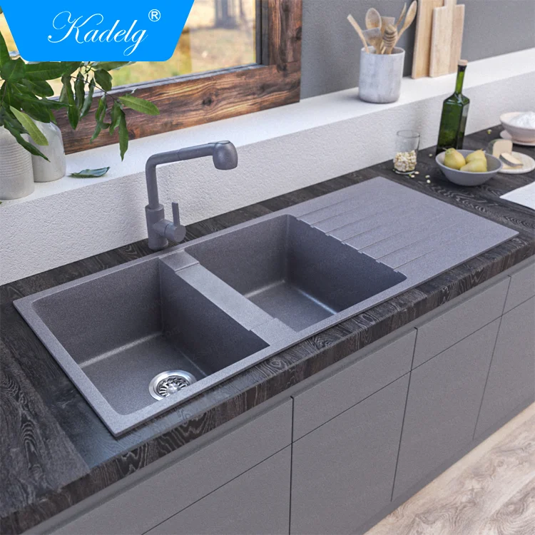 Style Rectangular New Modern Wash Basin Kitchen Sink With Drain Board