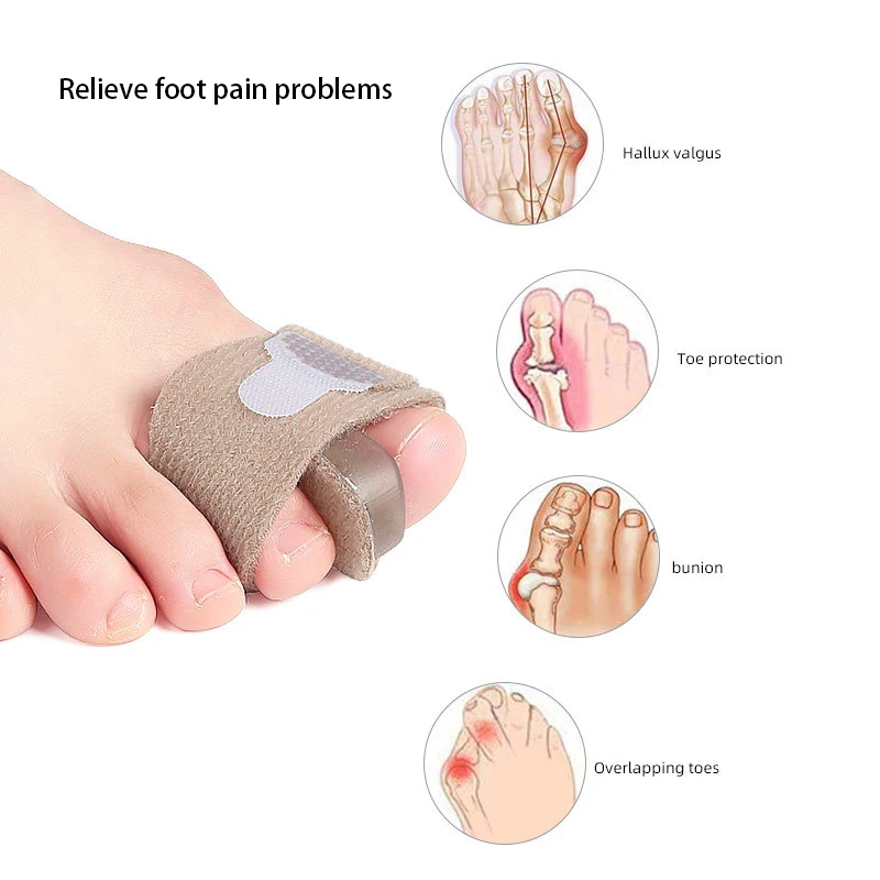 Elastic Hallux Valgus Bunion Splint Big Toe Strap Heal Wrap Toe Straighteners for Crooked Toes Hammer Separators