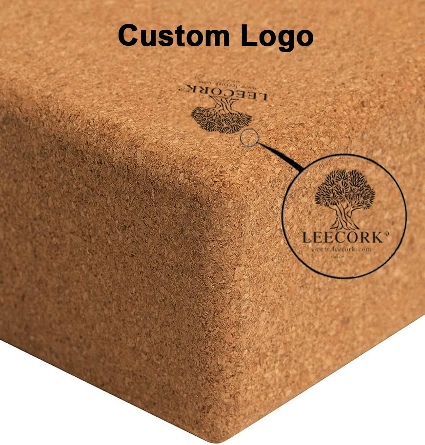 Leecork 2024 New Arrive 4*6*9 Inch Cork Yoga Bricks Custom Logo Eco