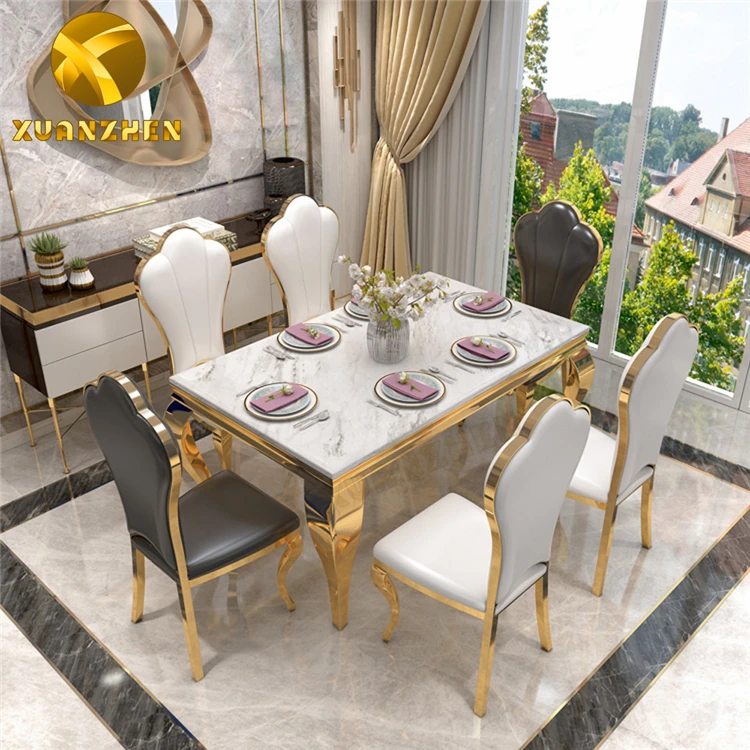 Home furniture dining table set luxury marble top dining table dining room table DT002