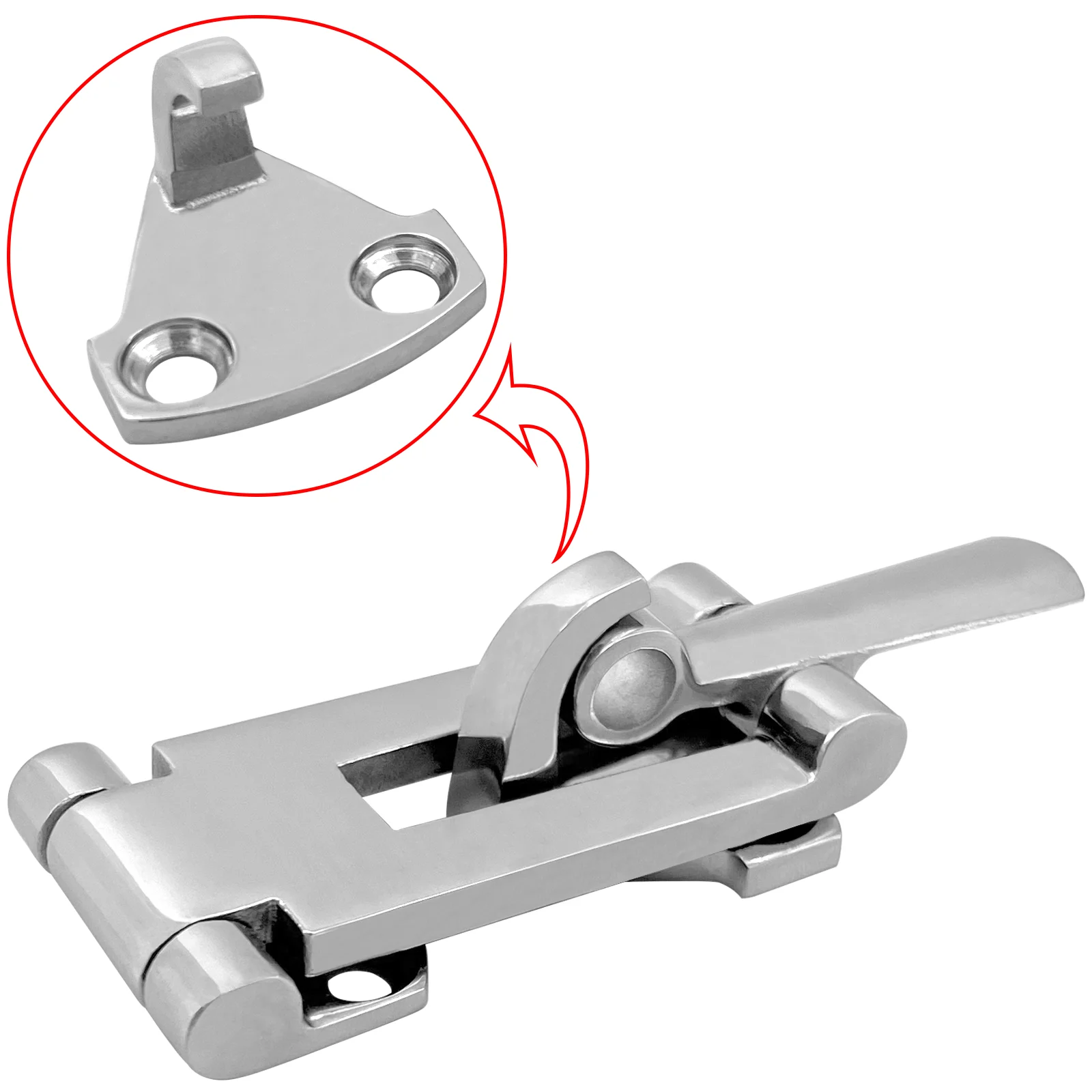 1 Set Lucchetto in acciaio inossidabile Chiusura per cancello Hasp Staple Door 90 gradi Chiusure Serratura Capannone Fermo Hardware antifurto per uso domestico  13