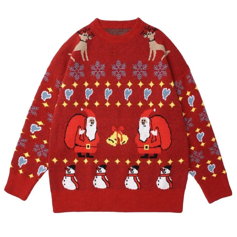 DiZNEW Factory Custom Men Holiday Reindeer Snowman Santa Snowflakes Christmas Sweaters