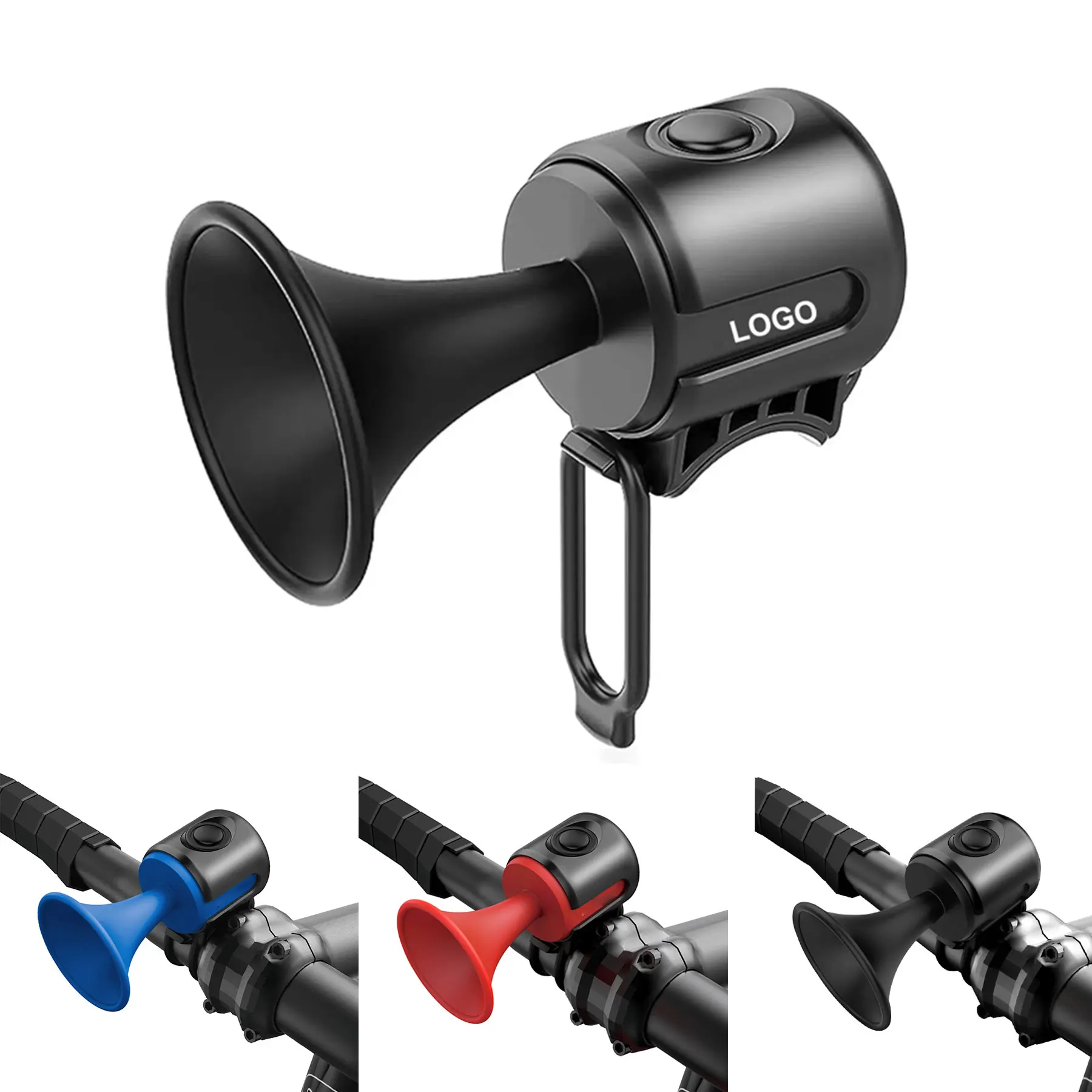 Electric Bicycle Horn 120dB Loud Bike Bell with Elastic Straps and Anti  slip Pad Cycling Waterproof Anti-dust Mini Electric Bell