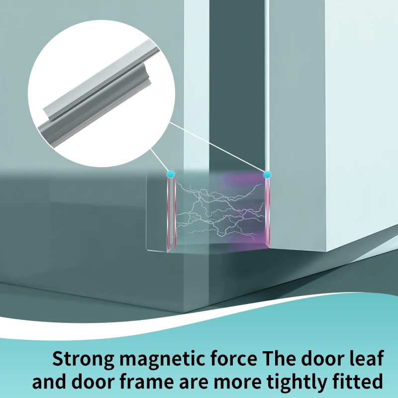 Modern Designed Magnetic Automatic Adsorption Door with Silent PVC Aluminium Sealing Strip Flexible Dustproof Installation Screw