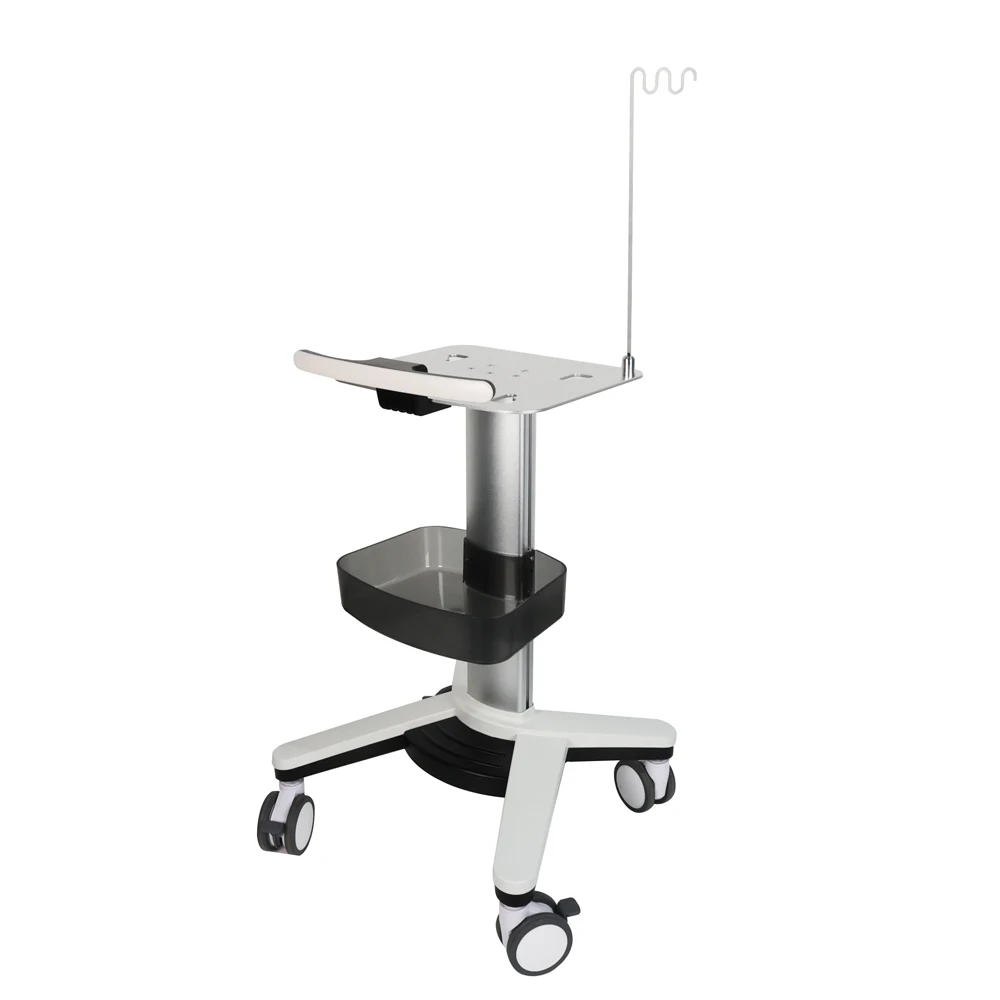 ECG Equipment Trolley Cable Storage Arm Aluminum Alloy 4" Brake Wheels Hospital Cart Industrial Clinic Modern School 5