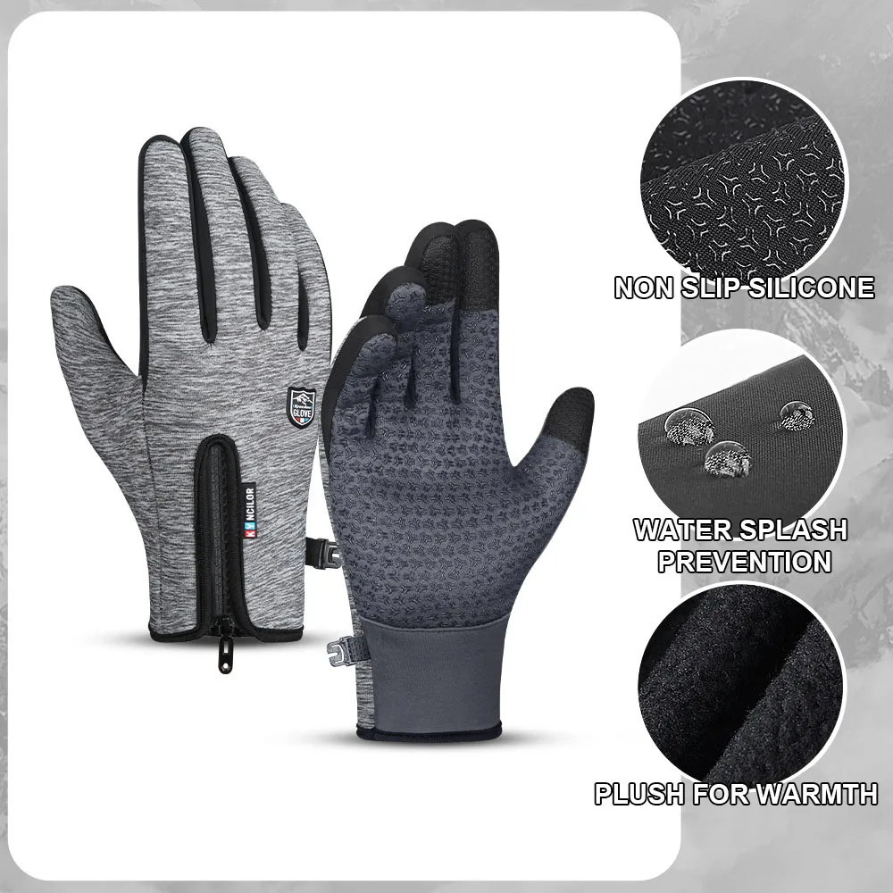 Wholesale Waterproof Winter Gloves Padded Warm All Fingers Touch Screen