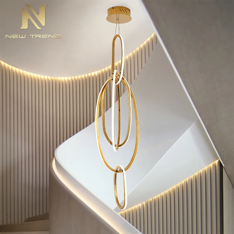 CPL-232 Individuelle runde LED-Hängeleuchte für Zuhause, Wohnzimmer, Esszimmer, Treppe, Pendelleuchte aus Metall und Silikon