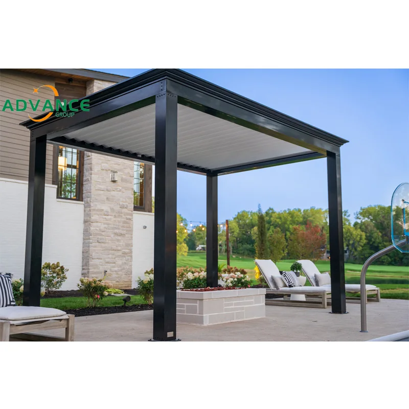 Factory Customized Motorized Aluminium Louvered Pergola Pergola Aluminium Outdoor