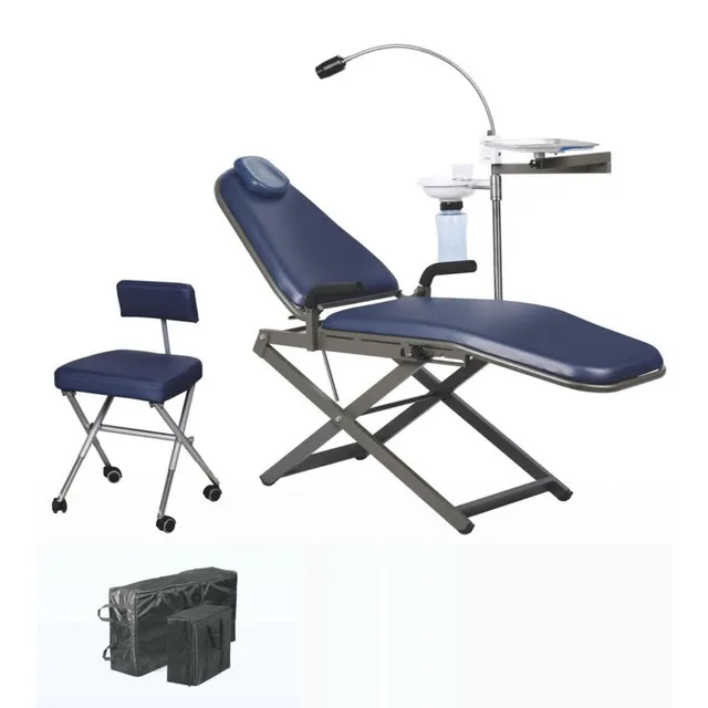 TPC PC2720+2740+2750 Portable Dental Chair Set Including Dentist Stool Patient Chair Fixed LED Light Tray and Nylon Bag