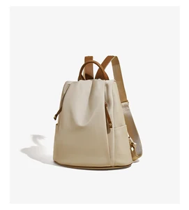 Women's anti-theft backpack zipper closure portable waterproof travel bag soft leather backpack large capacity girls