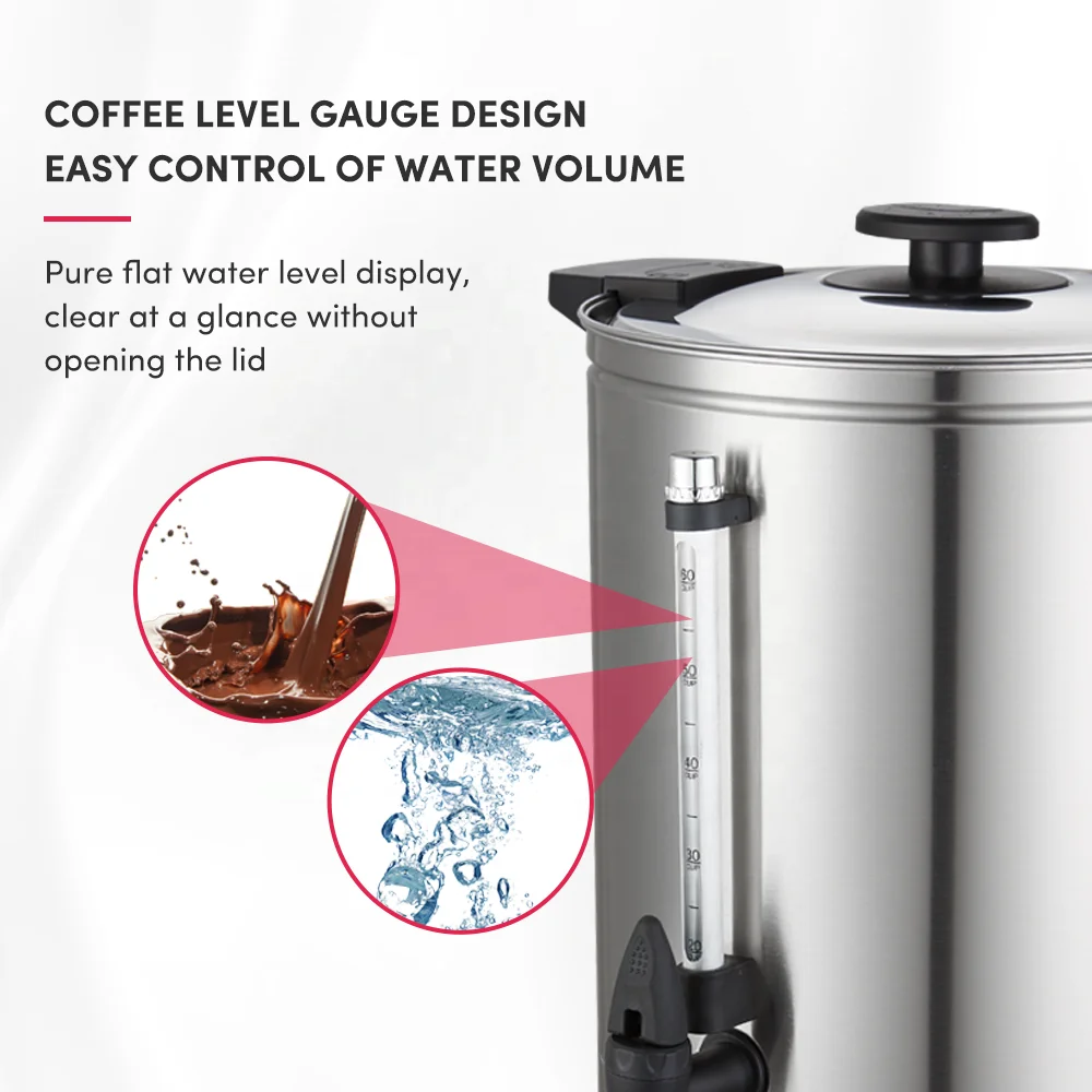 6/10/20/30/40L Electric Water Boiler Commercial Electric Kettle Stainless Steel Kitchen Appliance Heater Hot Water Boiler